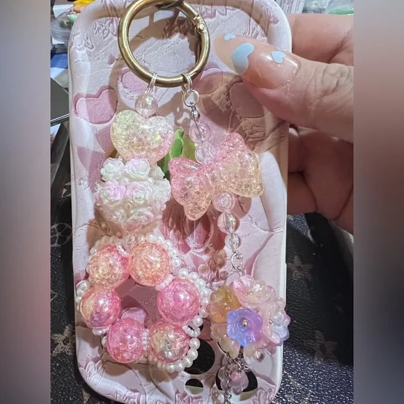 Pink and Gold Keychain Accessory - Picture 2 of 2